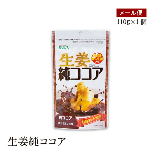 【メール便】生姜純ココア 110g　ココアパウダー　生姜粉末　砂糖不使用　純ココア　【送料無料】