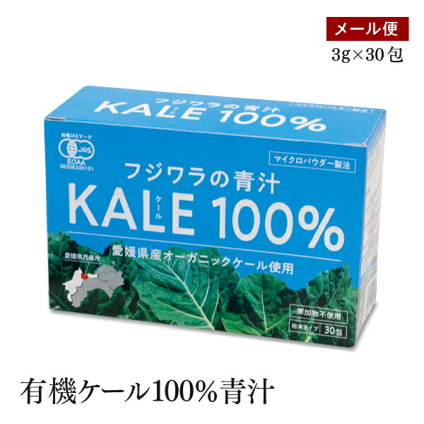 無農薬 国産有機ケール100％青汁 粉末タイプ 3g×30包入り 愛媛県産オーガニックケール使用 有機JAS認証 添加物不使用 マイクロパウダー製法