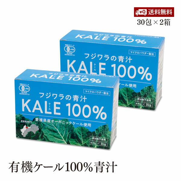 【送料無料】無農薬 国産有機ケール100％青汁 粉末タイプ 3g×30包入り 2箱セット 愛媛県産オーガニックケール使用 有機JAS認証 添加物不使用 マイクロパウダー製法