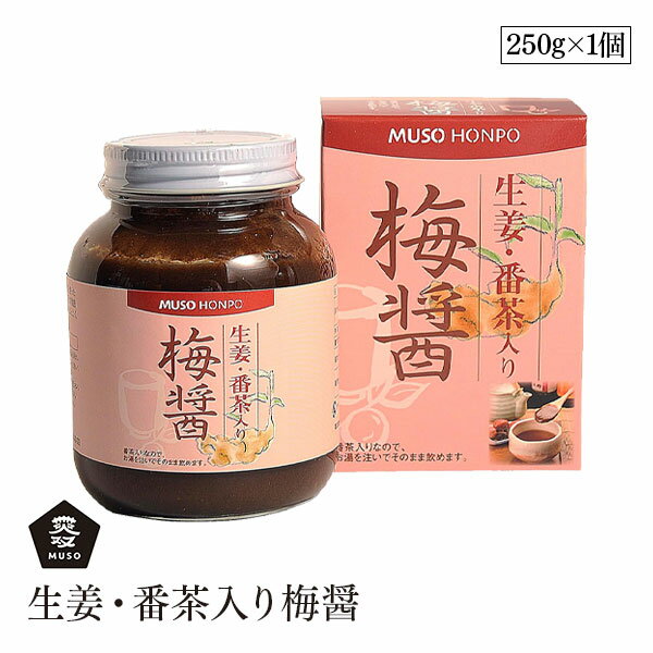 無双本舗 生姜・番茶入り 梅醤 250g 梅醤番茶 生姜 梅 マクロビオティック マクロビ 梅干 醤油 番茶 ムソー 無添加 有機番茶 正食