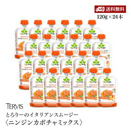 【送料無料】とろりーのイタリアンスムージーニンジンカボチャミックス 120g 24本セット TERVIS 有機JAS認証 アルミパウチ 冷え予防 エネルギー補給