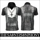新作【THE SAINTS SINPHONY/セインツシンフォニー】AMERICAN HEART ポロシャツ(半袖・ブラック・BLK)メンズ【送料無料】全面に施...