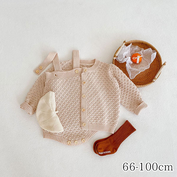 サイズ(cm) トップス身丈(cm) ロンパース身丈(cm) 66cm 30 40 73cm 32 43 80cm 34 46 90cm 36 49 100cm 38 52 スタッフコメント カーディガンとロンパースの2点セット♪ お誕生日やお祝いの場面はもちろん、普段着に着用してもかわいいアイテムです。 素材 アクリル　コットン 生産地 MADE IN CHINA 商品に関する注意事項 ◆撮影に使用している、帽子やインナー等などは付属しません。カーディガンとロンパースの2点セットです。ご注意ください。 ◆生産時期により、多少色味が異なる場合がございます。 ◆商品またはメーカーによって基準サイズのバラつきがございます。同じサイズの商品でも素材の伸縮性、計測の仕方により実寸が若干異なっている場合もありますが、何卒ご理解くださいますよう、お願い申し上げます。 ◆商品のイメージは本来の色が出るように注意していますが、ご覧になる環境（ディスプレイ、画面解像度）などにより若干の違いが出ることがあります。サイズ(cm) トップス身丈(cm) ロンパース身丈(cm) 66cm 30 40 73cm 32 43 80cm 34 46 90cm 36 49 100cm 38 52 スタッフコメント カーディガンとロンパースの2点セット♪ お誕生日やお祝いの場面はもちろん、普段着に着用してもかわいいアイテムです。 素材 アクリル　コットン 生産地 MADE IN CHINA 商品に関する注意事項 ◆撮影に使用している、帽子やインナー等などは付属しません。カーディガンとロンパースの2点セットです。ご注意ください。 ◆生産時期により、多少色味が異なる場合がございます。 ◆商品またはメーカーによって基準サイズのバラつきがございます。同じサイズの商品でも素材の伸縮性、計測の仕方により実寸が若干異なっている場合もありますが、何卒ご理解くださいますよう、お願い申し上げます。 ◆商品のイメージは本来の色が出るように注意していますが、ご覧になる環境（ディスプレイ、画面解像度）などにより若干の違いが出ることがあります。