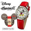 【レビューでプレゼント】Ingersoll Disney　クラシックタイムコレクション（ミッキーマウスウォッチ）DIN001SLRD 時計 レッド プレゼント ギフト 贈り物 腕時計 おしゃれ ウォッチ