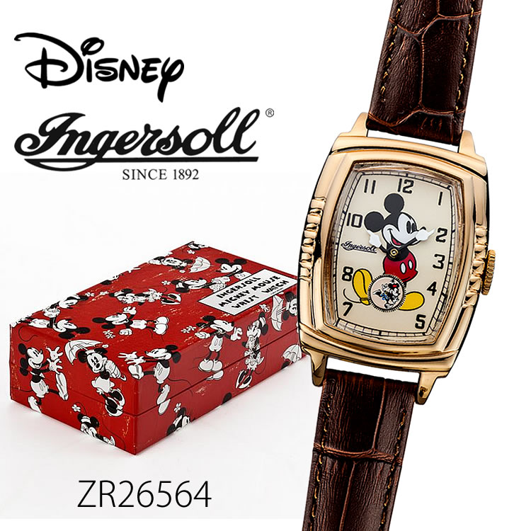 【レビューでプレゼント】Ingersoll Disney　30'sコレクション（ミッキーマウス手巻き機械式ウォッチ）ZR26564 時計 プレゼント ギフト 贈り物 腕時計 おしゃれ ウォッチ