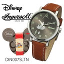 【レビューでプレゼント】ミッキーマウスウォッチ　DIN007SLTN　Ingersoll Disney Classic Time Collection 時計 プレゼント ギフト 贈り物 腕時計 おしゃれ ウォッチ ブラック ブラウン