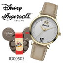 【レビューでプレゼント】ミッキーマウスウォッチ　ID00503　Ingersoll Disney Classic 2016 Collection 時計 プレゼント ギフト 贈り物 腕時計 おしゃれ ウォッチ シンプル ホワイト グレー ゴールド