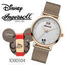 【レビューでプレゼント】ミッキーマウスウォッチ　ID00504　Ingersoll Disney Classic 2016 Collection 時計 プレゼント ギフト 贈り物 腕時計 おしゃれ ウォッチ シンプル ホワイト ゴールド