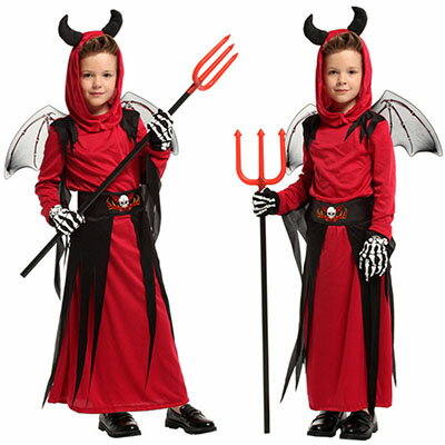 【スーパーSALE 15%OFF】ハロウィン 衣装 悪魔 コスチューム 子供 キッズ 衣装 コスプレ子供用 コスプレ衣装 ハロウィン仮装 ステージ衣装 ジュニア 赤 仮装 cosplay コスチューム 貴族 男 セットアップ おもしろ衣装 110 120 130 140