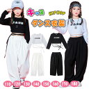 【最大15%OFFクーポン】キッズ ダンス衣装 女の子 上下セットアップ 長袖Tシャツ 長ズボン 上下セット ショート丈 へそ出し 長袖tシャツ ジュニア 女子 ダンス 衣装 ヒップホップ ストリート レッスン 発表会 舞台 春 夏 秋 110 120 130 140 150 160 170 180