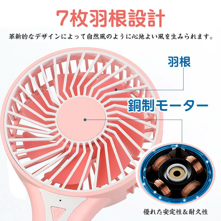 【特価】 ハンディ扇風機 首かけ ハンディファ...の紹介画像3