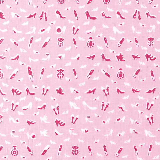 【手ぬぐい 小紋】レトロ小紋 てぬぐい 『 レディのたしなみ 』 [ てぬぐい 手拭い ハイヒール 香水 コロン おしゃれ お洒落 ピンク モダン かわいい 総柄 手芸 材料 手作り 生地 ] sps