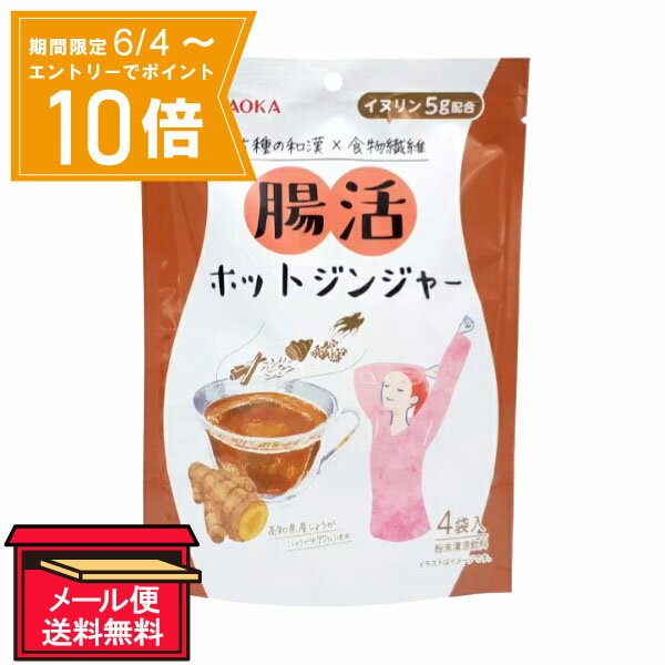 【エントリーで店内全品★ポイント10倍★お買い物マラソン期間中 5/9 20:00～5/16 01:59まで】※【メール便 送料無料】腸活ホットジンジャー 15g×4袋 今岡製菓 健康食品・健康茶