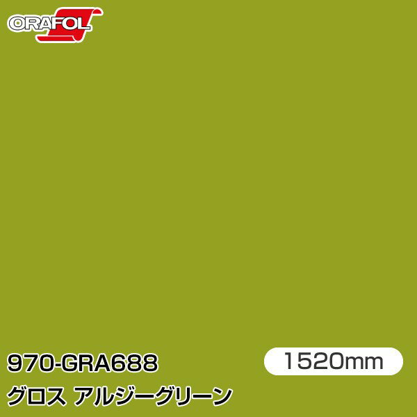 ORAFOL カーラッピングフィルム 車 ラッピングシート 970-GRA688 グロスアルジーグリーン 【W1520mm×25..