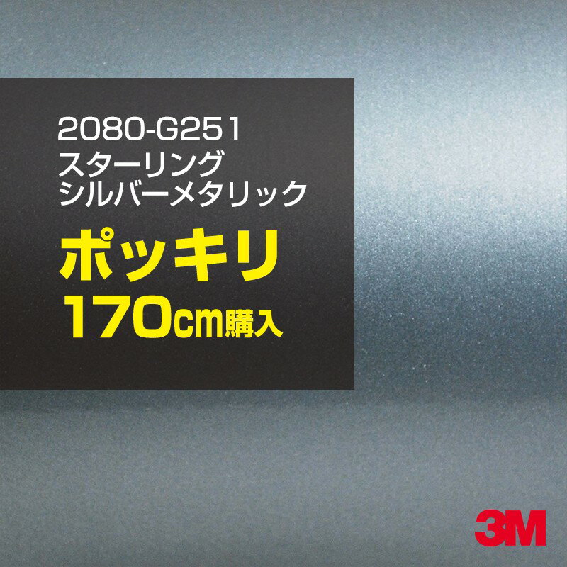 3M カーラッピングフィルム 車 ラッピングシート 2080-G251 スターリングシルバーメタリック 【W1524mm×170cm】 2080G251 グロス 光沢あり 艶あり 白 カーラップフィルム DIY 外装 内装 ボンネット スリーエム 送料無料のサムネイル