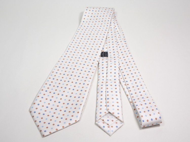 E. Marinella ピンク花柄シルクネクタイ jun ashida - ドット×グリッドシルクネクタイ | ONLINE STORE