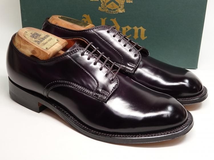 【 中古 】T36 / 1115 試着程度 オールデン プレーントゥ（モディファイド） バーガンディー コードバ..