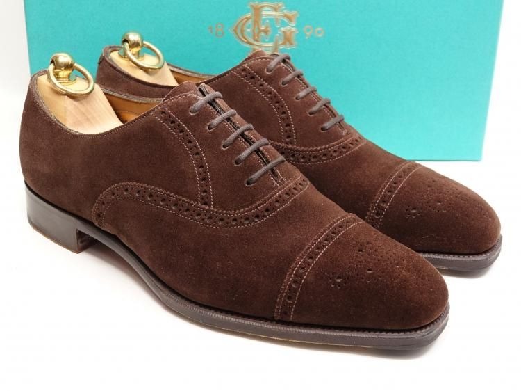 【 中古 】449 / 0822 極上 エドワードグリーン アスキス ASQUITH ダークブラウン スエード 6E #888