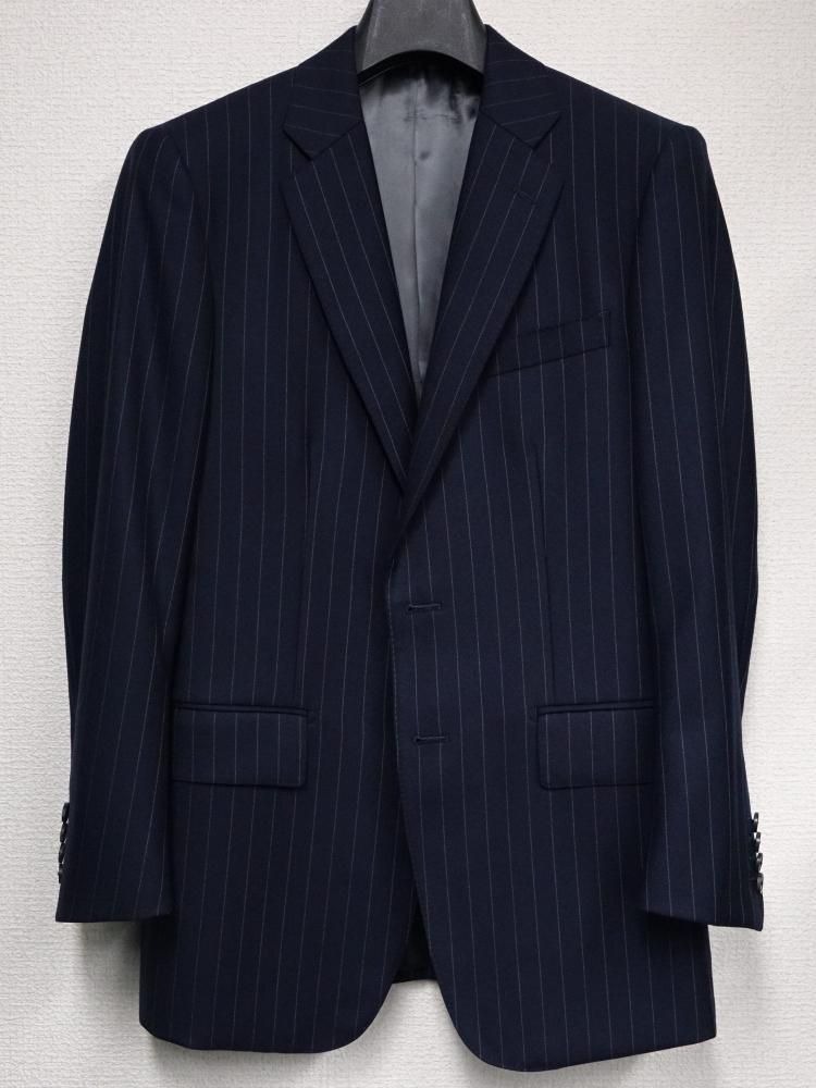 【 中古 】533 / 0512 使用数回 テーラー＆カッター スーツ ネイビー ウール100％ サイズ44位？