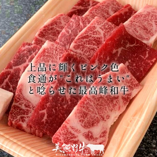 焼肉セット200g お試し 牛肉 幻の黒毛和牛 美熊野牛 カルビ＆赤身（各100g）焼き肉用 みくまのぎゅう 三重県熊野 岡田牧場 人気通販 おすすめ 産地直送 肉の日［お中元 夏の御中元ギフト］ 2