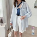 ストライプ ブラウス シアーシャツ 夏服