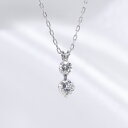 プラチナ Pt900 2石 2粒 ダイヤモンド ファッション ジュエリー アクセサリー レディース 4月誕生石 ペンダント ネックレス PT 「4P0166pt」 送料無料 品質保証書(4)