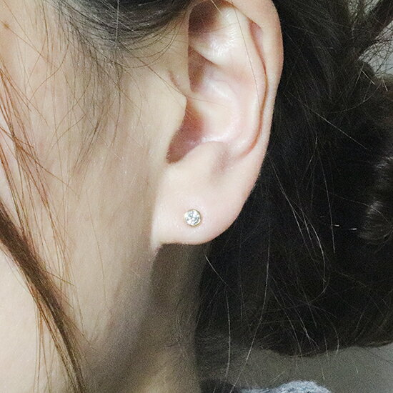 k18　0.26ct　覆輪　一粒ダイヤモンドピアス　天然　上品　おしゃれ　バレンタイン　ファッション　アクセサリー　ジュエリー　レディース　フクリン　オシャレ　プレゼント・送料無料・品質保証書　18金　イエローゴールド　ホワイトゴールド　ピンクゴールド