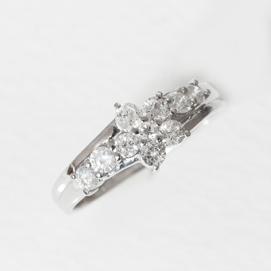 0.5ct K18 フラワーダイヤモンドリング 花 華 18金 flower イエローゴールド ホワイトゴールド ピンクゴールド YG WG PG 品質保証書 送料無料