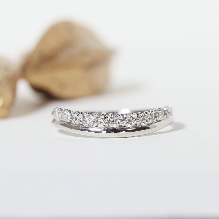 楽天ジュエリーショップ　ウェイプラチナ 【0.17ct】 テンダイヤモンド ウェーブ リング【送料無料】【品質保証書付】 ダイヤ ダイア 指輪 レディース 重ねづけ 二連 プレゼント 10年 10周年 Pt900 ファッション ジュエリー アクセサリー レディース プレゼント