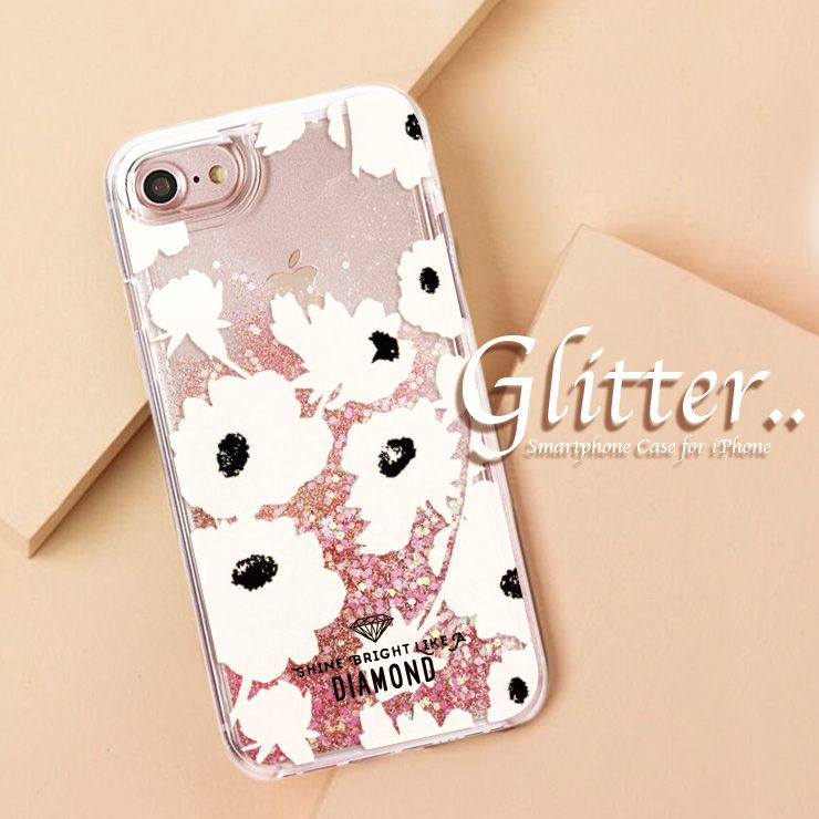 iPhone13 iPhone13pro iPhone13mini iPhone13promax iPhone12 ケースグリッター iPhone se2 iPhone11 ケース 第3世代 流れるラメ flower glitter flower 花 ポピー diamond 可愛い おしゃれ