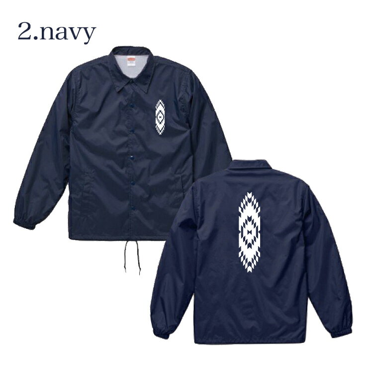 コーチジャケット ナイロンジャケット アウター 撥水 防水 ジャケット S M L XL ブラック ネイビー バーガンディー ネイティブ アメリカン 原住民 おしゃれ 原宿 オルテガ