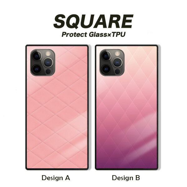 iPhone16 16e ケース 16Pro 16ProMax 16Plus ケース iPhone 15 pro iPhone14 13 12pro ケース 背面ガラス スクエア 四角 強化ガラス 軽量 おしゃれ コーラルピンク 珊瑚色 Coralpink