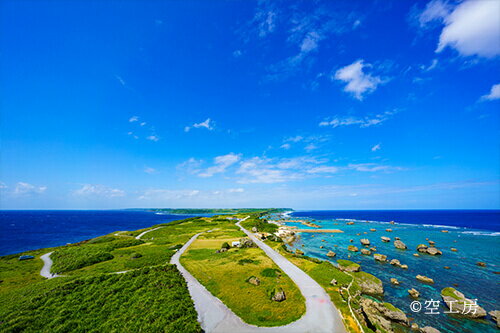 樂天商城 - フォトカード「東平安名崎（ひがしへんなざき）灯台から望む」宮古島風景写真（ 空 雲 海 星 月 飛行機 花 ）【空工房】