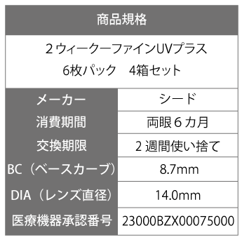【処方箋不要】 【ポスト便で送料無料】 シード 2ウィークファインUVプラス 4箱セ...