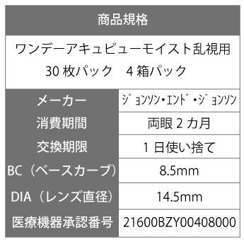 【送料無料】 ワンデーアキュビューモイスト 乱視用 4箱セット ( コンタクトレンズ...
