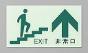 非常口 EXIT 階段 矢印130×230 蓄光 看板 サイン プレート 避難誘導 非常口誘導