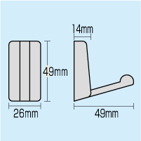 収納フック　（亜鉛、シルバー）　5個