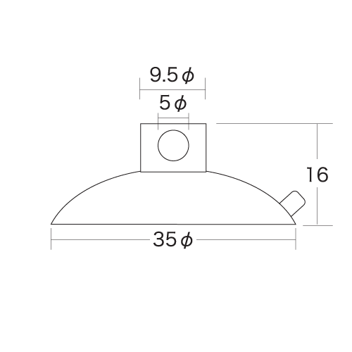 吸盤　直径35mm　横穴　5個入り