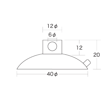 吸盤　直径40mm　横穴　5個入り