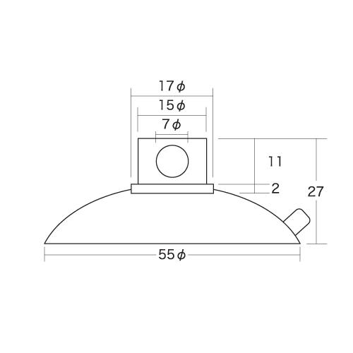 様々な用途に使える吸盤です 横穴　6φ