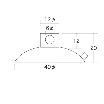 吸盤　白　直径40mm　横穴　5個入