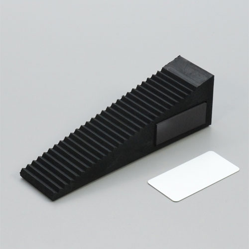 マグネット付き強力ドアストッパー 黒 玄関 ドア止め 扉止め