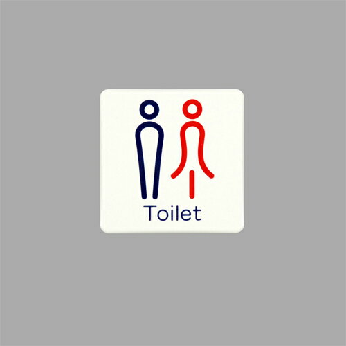 男女Toilet トイレマーク 白 80×80mm