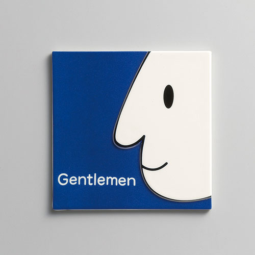 顔 男 陶磁器 プレート Gentlemen 男性用 トイレ サイン 店舗