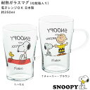 【スヌーピー 耐熱ガラスマグ】【化粧箱入り】約350ml レトロかわいい SNOOPY レンジあたためOK 日本製 【山加商店】【Silent-サイレント-】