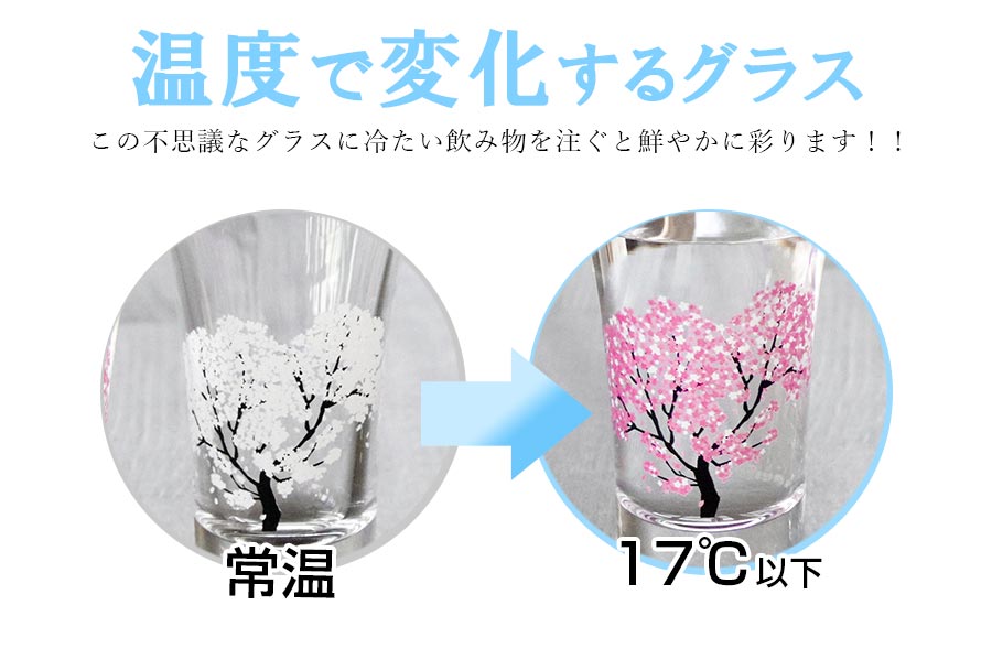 ペアグラス ギフト【冷感 桜 グラス天開 ペアセット】 2個セット 色が変わる ガラ...