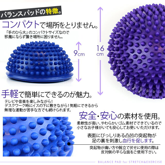 バランスパッド バランスディスクミニタイプ 2個セット 16cm 空気入れ付き 体幹トレーニング　【エクササイズ バランス トレーニング 運動 スポーツ 筋トレ 健康グッズ バランスボール 骨盤矯正 骨盤エクササイズ ダイエット ヨガ】