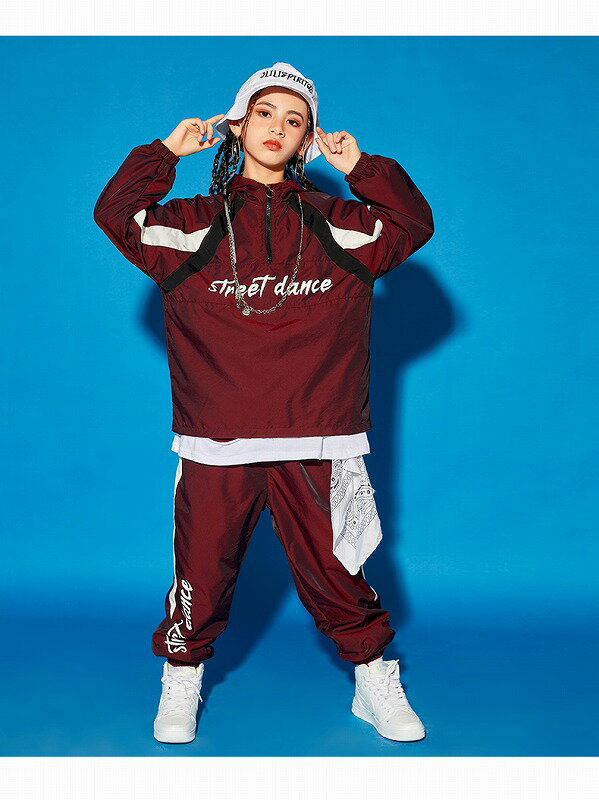 ウィンドブレーカー 上下 ヒップホップ ダンス衣装 キッズ セットアップ キッズダンス衣装 派手 男の子 ガールズ エンジ ジャケット パンツ 韓国 K-POP
