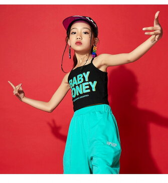 キッズダンス衣装 トップス へそ出しトップス ショート丈トップス ヒップホップ ファッション ダンス衣装 ガールズ K-POP 韓国 黒 白 黄緑