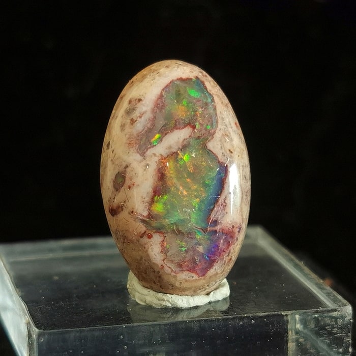 キツツキのような柄のカンテラオパールルース メキシコ産 ファイヤーオパ...